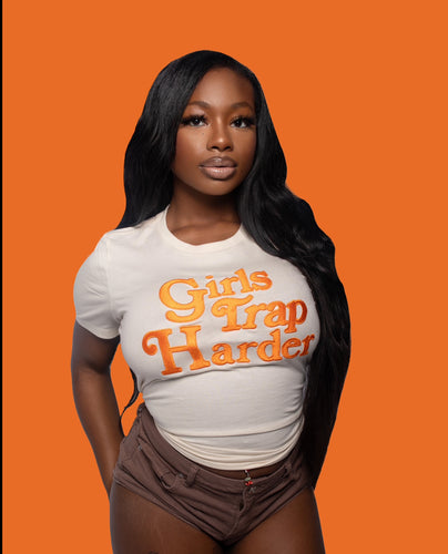 Girls Trap Harder Tee (Pumpkin)