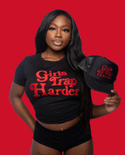 Load image into Gallery viewer, Girls Trap Harder Tee (Flame Red)