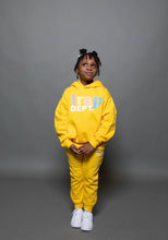 Load image into Gallery viewer, Kid “Cozy” Yellow Trap Dept. Sweatsuit