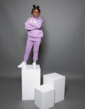 Load image into Gallery viewer, Kid “Cozy” Purple Trap Dept. Sweatsuit